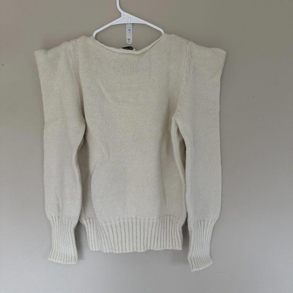 Saint Laurent  BOW SWEATER IN IVORY WOOL AND MOHAIR AND BLACK SEQUINS IN CREAM - Picture 5 of 9